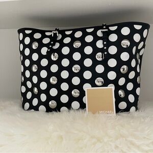 Michael Kors Black and White Studded Tote
